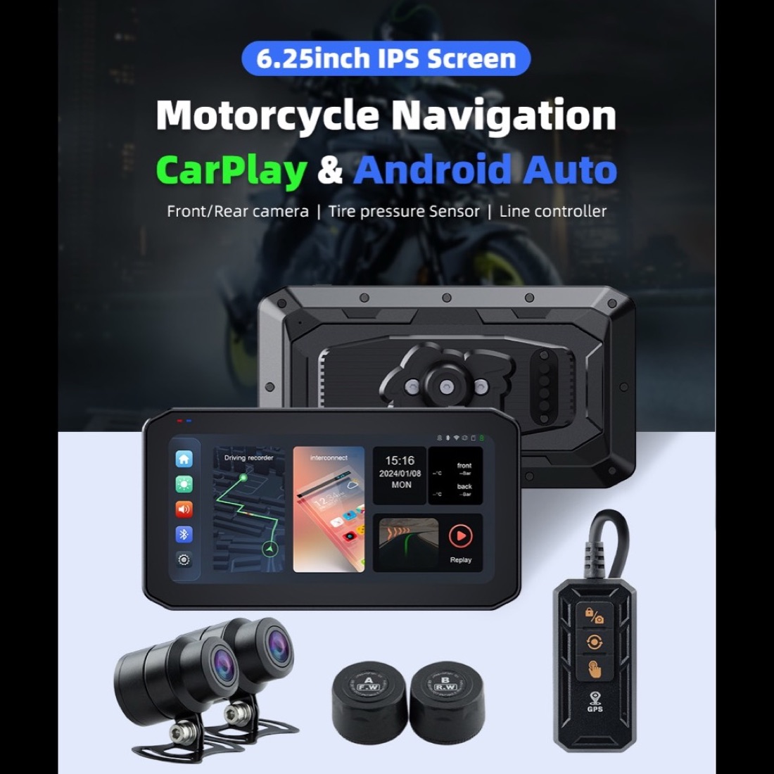 Dashcam para Moto IP67 - Frontal y Trasera 2K (X7) 3