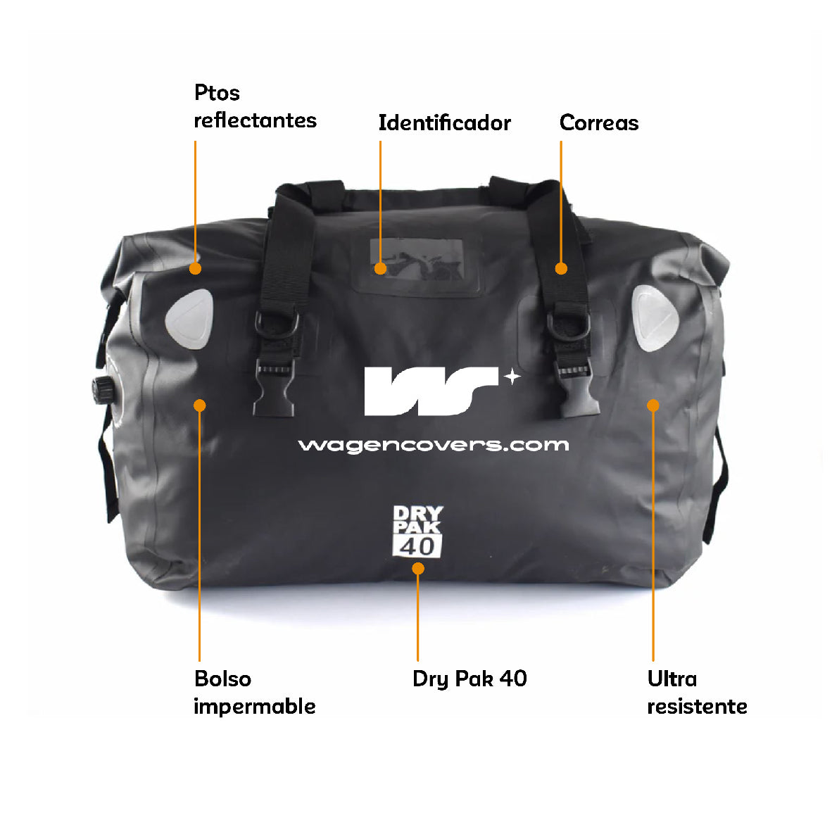 Bolso Impermeable Dry Pack Moto con Anclajes
