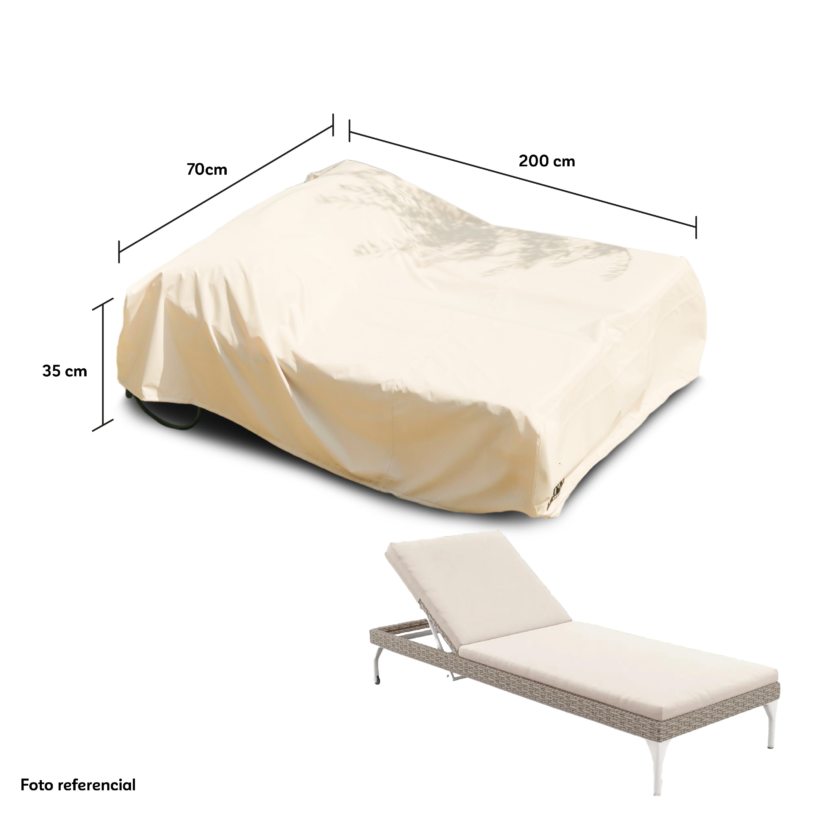 Funda para Reposera Impermeable - Protección Muebles Terraza y Jardín 5