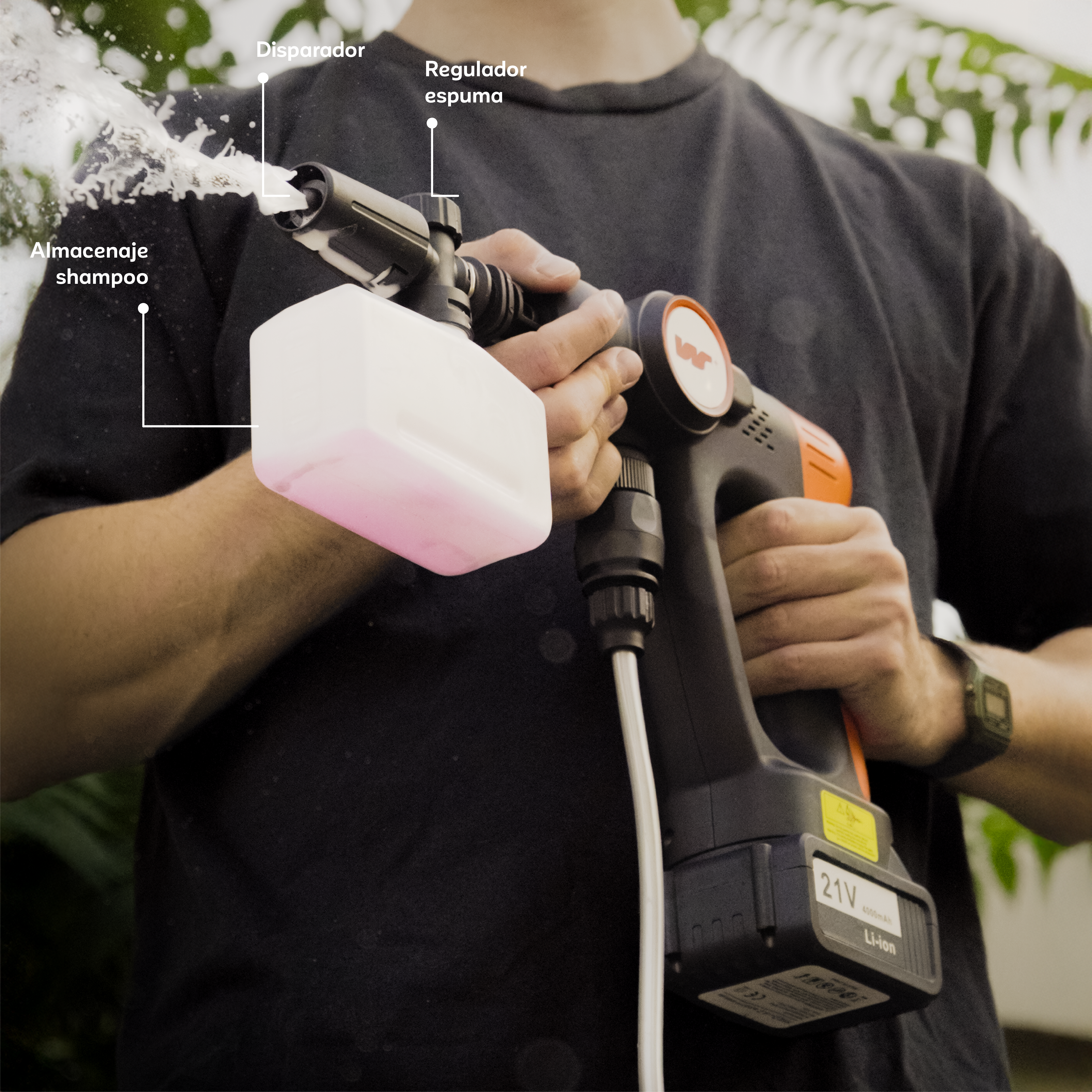 Hidrolavadora Inalámbrica Portátil a Batería - Lavadora a Presión para Auto y Moto